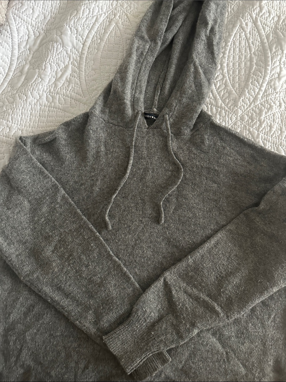Brandy Melville Soft Gray Knit Hoodie - Cozy Pullover